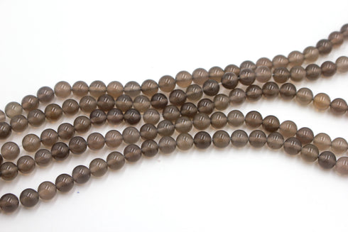 Gray Agate Gemstone Beads, 8mm, Gray